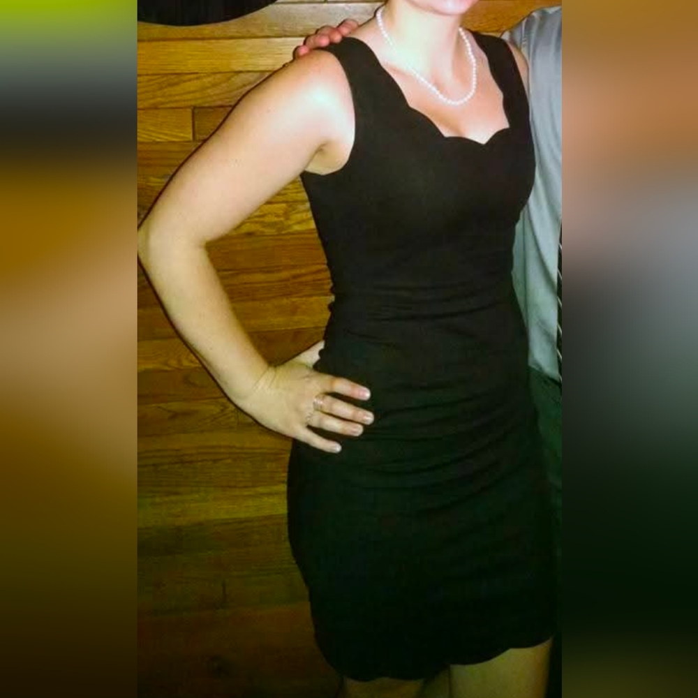 Scalloped black dress